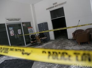 Gedung ATR/BPN Digaris Polisi Usai Kebakaran Semalam