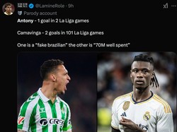 Begitu juga catatan gol Antony dicap lebih baik ketimbang Eduardo Camavinga, gelandang mahal Real Madrid. (Foto: X @LamineRole)