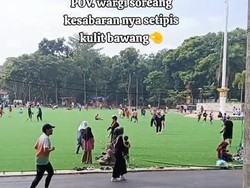 Heboh Warga Bandung Serbu Lapangan Upakarti yang Masih dalam Perbaikan