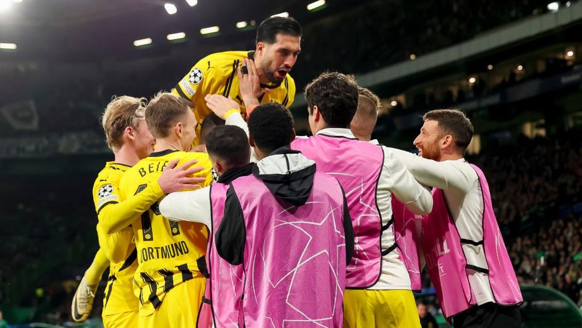 Dortmund menang telak 3-0 atas Sporting. Foto: DeFodi Images via Getty Images/DeFodi Images