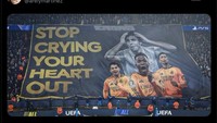 Vinicius dan rekan-rekannya di Real Madrid menang comeback 3-2 di play-off Liga Champions untuk bikin fans Man City menangis pilu di kandang sendiri. Foto: dok. Internet/X (Twitter)