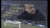 Meme ini memasang foto ekspresi sendu Pep Guardiola yang timnya kalah di kandang sendiri. Foto: dok. Internet/X (Twitter)