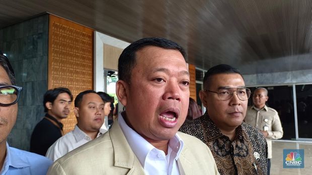 Menteri ATR/BPN Nusron Wahid saat ditemui di Kompleks Parlemen, Jakarta, Rabu (12/2/2025). (CNBC Indonesia/Martyasari Rizky)