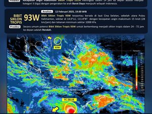 Siklon Tropis Zelia Terpantau di Samudra Hindia, Membawa Hujan dan Angin Kencang