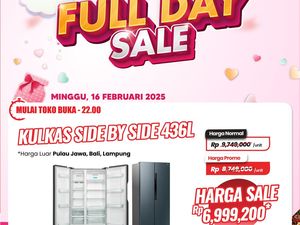 Kulkas Dua Pintu di Transmart Full Day Sale Diskon 2 Jutaan