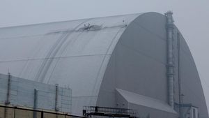 Penampakan Kubah Pelindung PLTN Chernobyl Rusak Dihantam Drone Rusia
