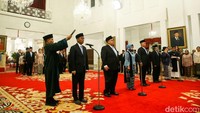 Potret Prabowo Lantik Mendiktisaintek dan Sejumlah Kepala Lembaga