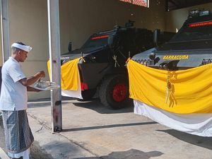 Tumpek Landep, Ratusan Kendaraan Dinas-Taktis Brimob Polda Bali Diupacarai Tumpek Landep, Ratusan Kendaraan Dinas-Taktis Brimob Polda Bali Diupacarai