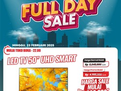 Diskon Heboh Smart LED TV 50 UHD di Transmart Full Day Sale
