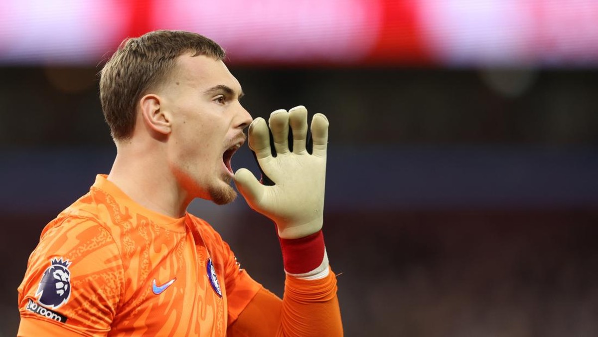 Kiper Chelsea, Filip Jorgensen. (Foto: Catherine Ivill - AMA/Getty Images)