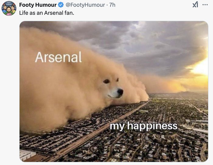 Meme Arsenal Meme Arsenal kalah dari West Ham United.