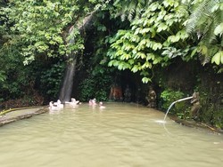 Sensasi Berendam Air Hangat Dikelilingi Pepohonan di Air Panas Angseri
