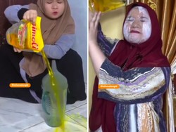 Duh! Demi Cuan, Wanita Ini Buang Minyak dan Beras saat Live di FB Pro