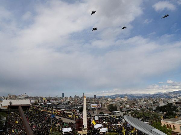 Jet Tempur Israel Terbang Rendah Awasi Pemakaman Hassan Nasrallah
