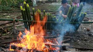 Tradisi Memasak Lemang Sambut Ramadan di Aceh Barat