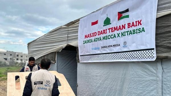 Penampakan Masjid Sementara yang Dibangun Zaskia Adya Mecca di Gaza