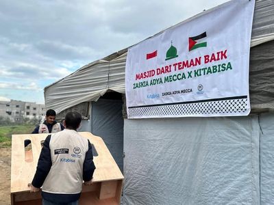 Penampakan Masjid Sementara yang Dibangun Zaskia Adya Mecca di Gaza