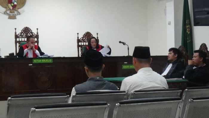 Suasana persidangan mantan kades korupsi dana desa di Bengkulu,