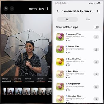 Deretan filter untuk mempercantik foto di Galaxy S25 series