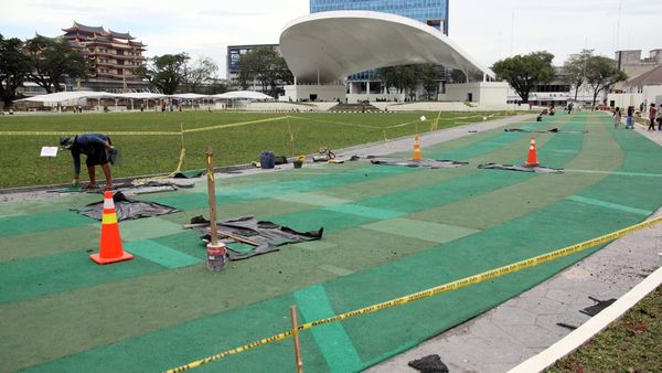 Baru Diresmikan, Lapangan Merdeka Medan Sudah Rusak