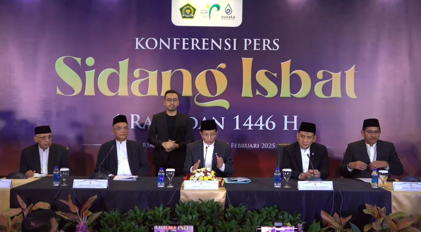 Menag Nasaruddin Umar mengumumkan 1 Ramadan 1446 H jatuh pada 1 Maret 2025 (YouTube Kemenag)