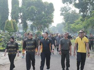 Kapolres Blitar Olahraga Bareng TNI: Jalin Sinergitas