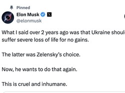 Elon Musk Sebut Presiden Ukraina Kejam, Tuai Pro Kontra