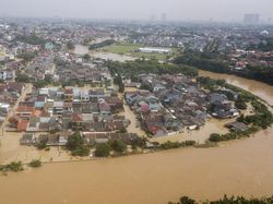Penampakan Banjir Kota Bekasi Dilihat dari Udara
