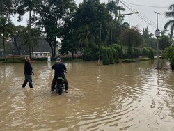Kompleks Kebanjiran, Basuki Naik Motor Terjang Banjir Cari Biang Keroknya