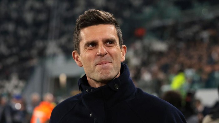 TURIN, ITALY - MARCH 03: Thiago Motta Head coach of Juventus reacts prior to kick off in the Serie A match between Juventus FC and Hellas Verona at Allianz Stadium on March 03, 2025 in Turin, Italy. (Photo by Jonathan Moscrop/Getty Images)