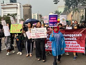 6 Tuntutan Massa Aksi di Patung Kuda Peringati Hari Perempuan Sedunia