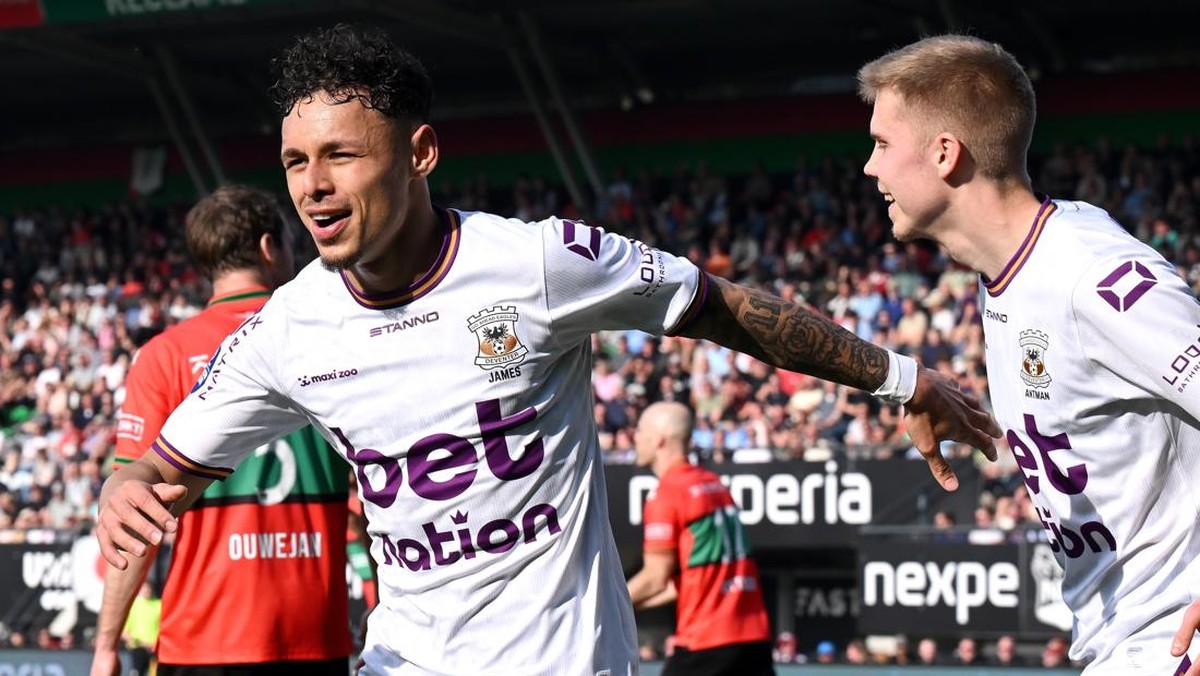 Dean James (kiri) merayakan gol ke gawang NEC Nijmegen di Eredivisie. (Foto: GERRIT VAN KEULEN Photo by ANP via Getty Images)
