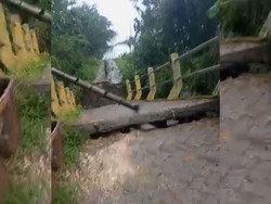Jembatan Antardukuh di Plosorejo Blora Putus gegara Longsor