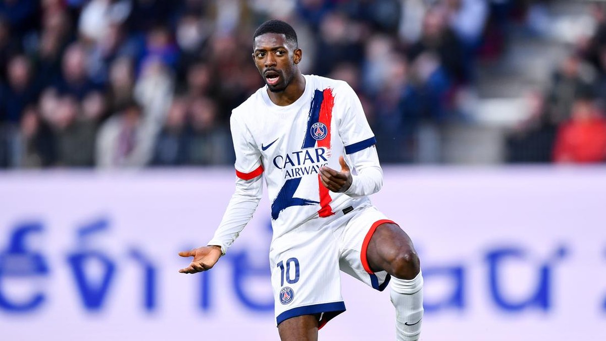 Ousmane Dembele di laga Rennes vs PSG. (Foto: Getty Images/Franco Arland)