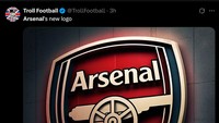 Logo Arsenal pun berubah jadi Arsenal Netflix, yang diledek Patrice Evra selalu dinanti episode musim depan. (Foto: X.com/TrollFootball)