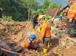 Jasad Bocah Korban Longsor di Sukabumi Ditemukan