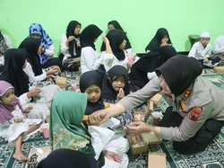 Antusiasnya Anak Yatim Panti Asuhan Masithoh Buka Bareng Kapolres Salatiga