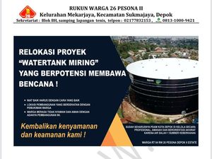 Tangki 10 Juta Liter Miring Bikin Warga Depok Geger