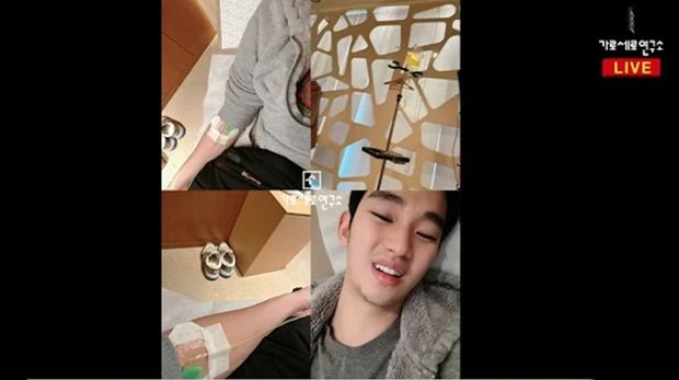 Foto yang dikirimkan Kim Soo-hyun kepada Kim Sae-ron saat wajib militer. (Arsip Saluran YouTube OVERLAB2018)