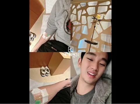 Foto yang dikirim Kim Soo-hyun ke Kim Sae-ron Foto yang dikirimkan Kim Soo-hyun kepada Kim Sae-ron saat wajib militer. (Arsip Saluran YouTube OVERLAB2018)