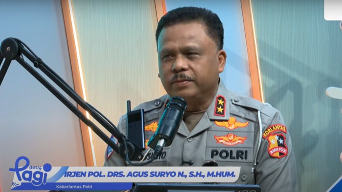 Kepala Korps Lalu Lintas (Kakorlantas) Polisi Republik Indonesia Irjen Agus Suryo Nugroho. Foto: Dok. Detikcom Kepala Korps Lalu Lintas (Kakorlantas) Polisi Republik Indonesia Irjen Agus Suryo Nugroho. Foto: Dok. Detikcom