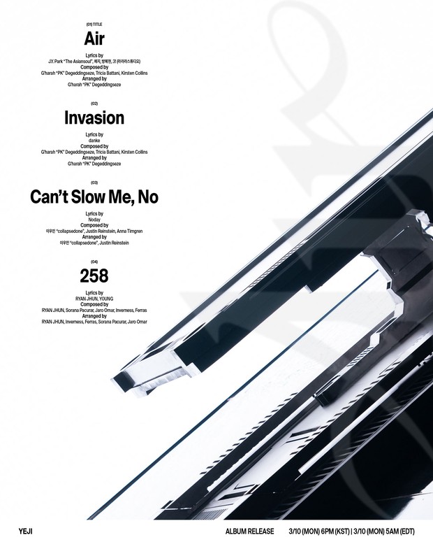 Tracklist Mini Album Air / Foto : x.com/ITZYofficial