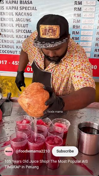 Ais Tingkap, kedai es sirop di Malaysia yang legendaris sejak 1919