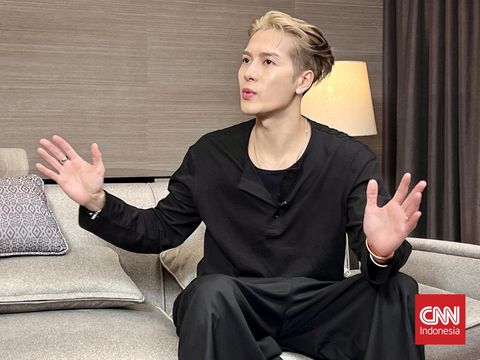 Jackson Wang dalam wawancara berbareng detikai.com di Hotel Indonesia Kempinski Jakarta, Selasa (11/3/2025). (detikai.com/Christie Stefanie)