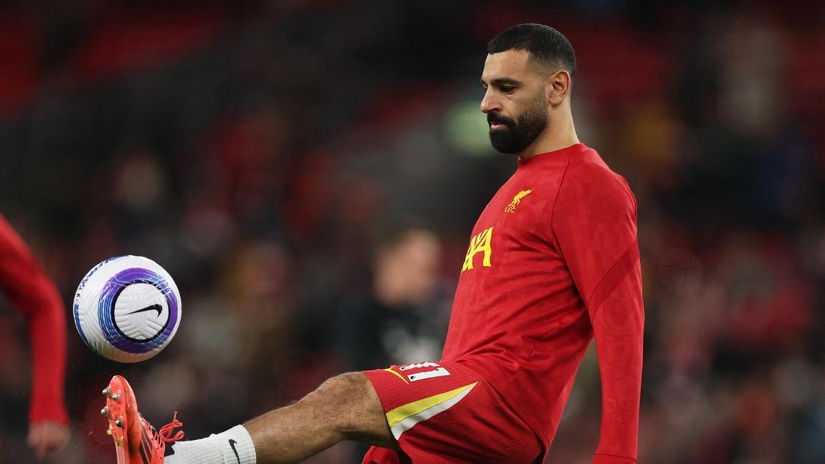 Mohamed Salah memble di Wembley (REUTERS/Phil Noble)