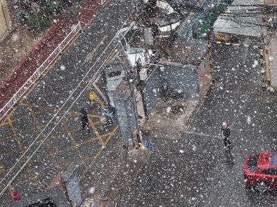 Potret Suasana Kota Beijing Diselimuti Hujan Salju