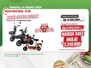 Sepeda Listrik Banting Harga di Transmart Full Day Sale, Mulai Rp 2 Juta
