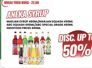 Aneka Sirop Dapat Diskon Up to 50% di Transmart Full Day Sale Aneka Sirop Dapat Diskon Up to 50% di Transmart Full Day Sale