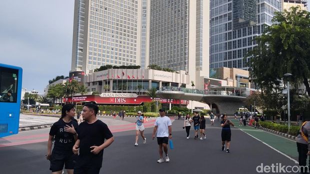 Suasana CFD Jakarta, Minggu (16/3/2025). (Maulana/detikcom)