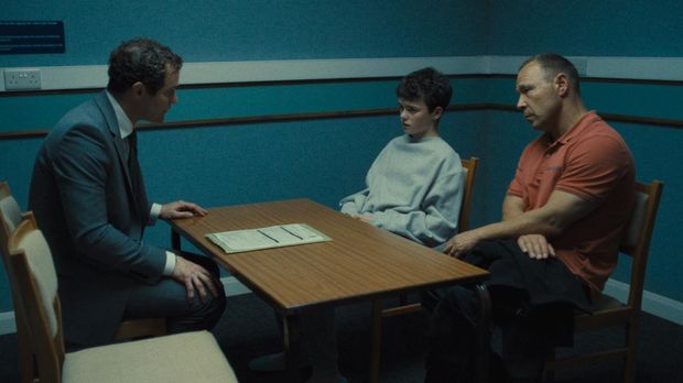 Adolescence. (L to R) Mark Stanley as Paulie Miller, Owen Cooper as Jamie Miller, Stephen Graham as Eddie Miller in Adolescence. Cr. Courtesy of Netflix © 2024